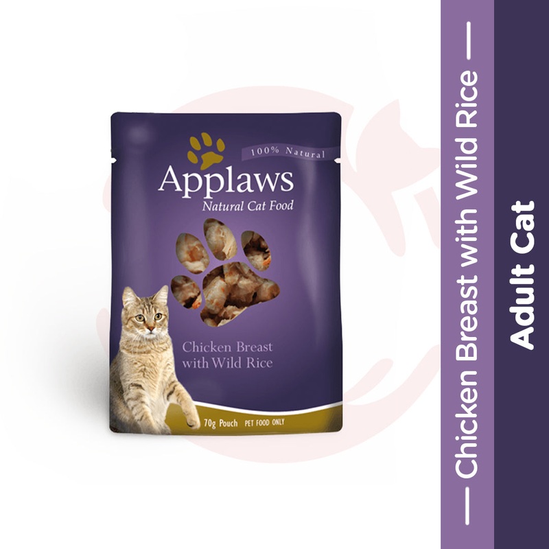 Applaws Adult Wet Cat Food – Chicken Breast & Wild Rice in Broth (70g x 12 Pouches)
