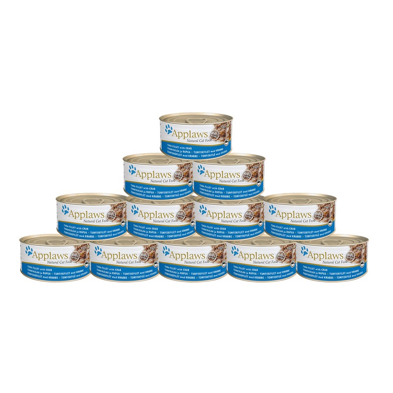 Applaws Wet Cat Food – Tuna Fillet with Crab (70g x 12 Cans)