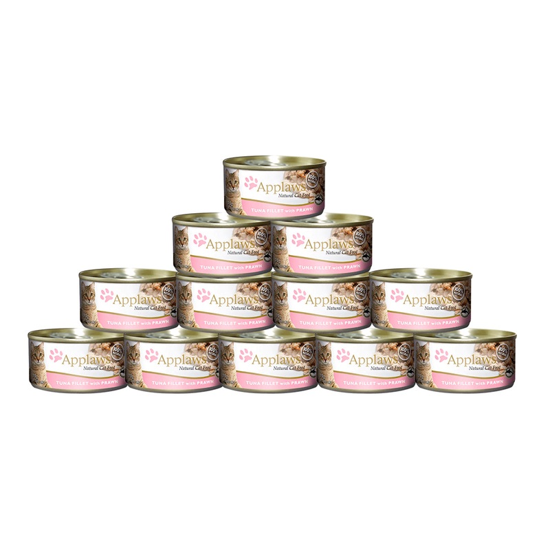 Applaws Wet Cat Food – Tuna Fillet with Prawn (70g x 12 Cans)