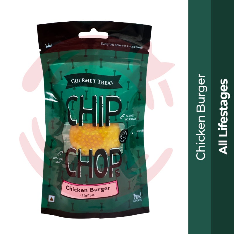Chip Chops Dog Treats – Gourmet Chicken Burger (120g /2pcs)