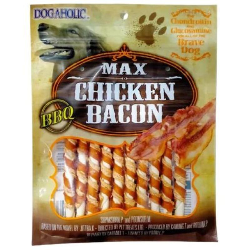 Dogaholic Dog Treats – Max Chicken Bacon Sticks BBQ (118g)