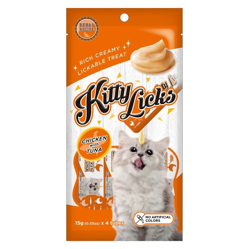 Rena Kitty Licks Cat Treats – Chicken with Tuna (15g x 4 tubes)