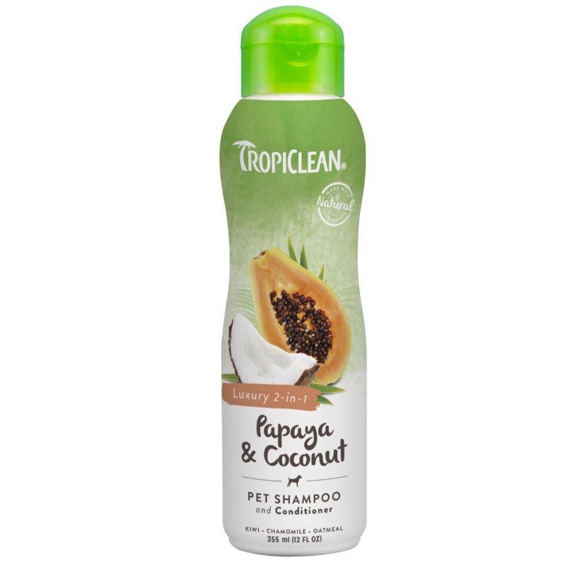 Tropiclean Papaya & Coconut Shampoo Conditioner, Luxury 2-in-1 – 355ml
