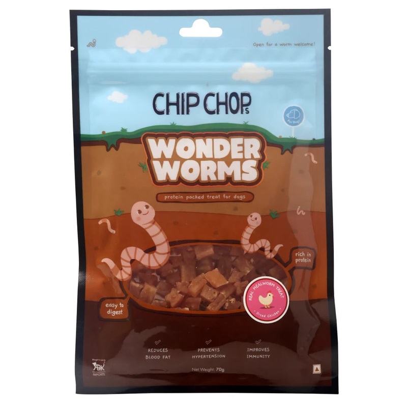 Wonder Worms – Dried Chicken Strip with Mealworms – 70g