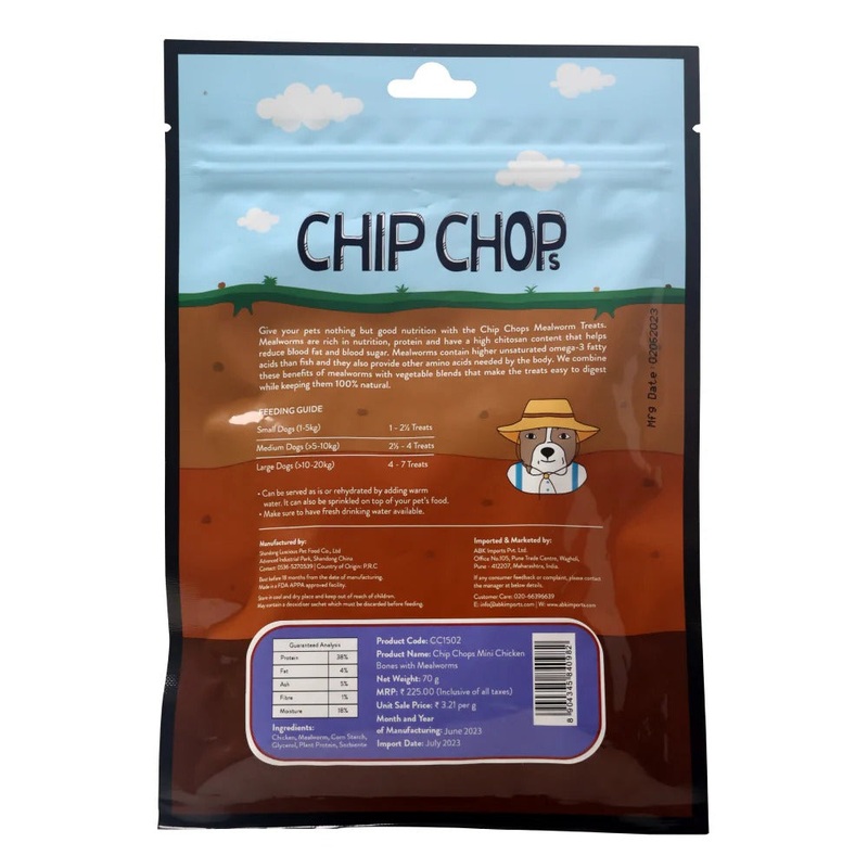 Wonder Worms – Mini Chicken Bones with Mealworms – 70gm