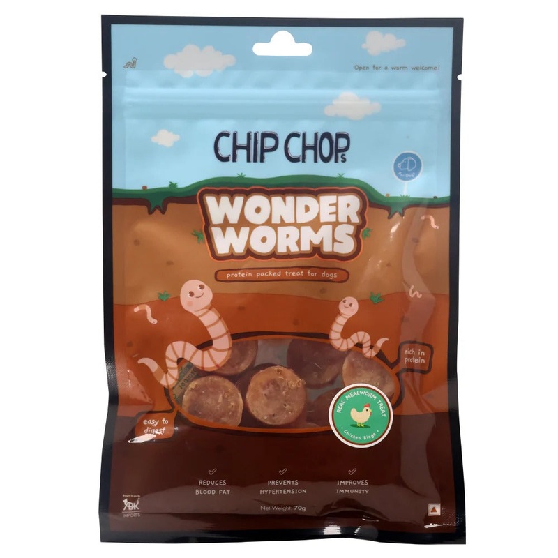 Wonder Worms – Mini Chicken Rings with Mealworms – 70g
