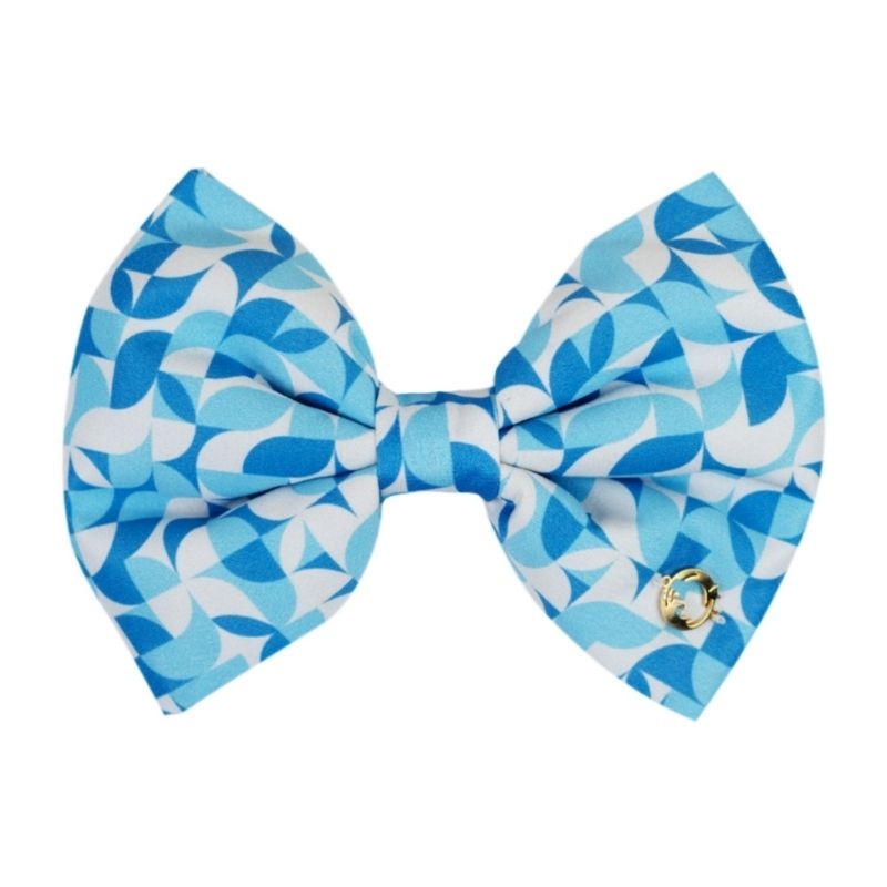 Bow For Cats & Dogs – Blue Geometric