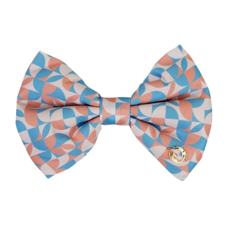 Bow For Cats & Dogs – Orange Geometric