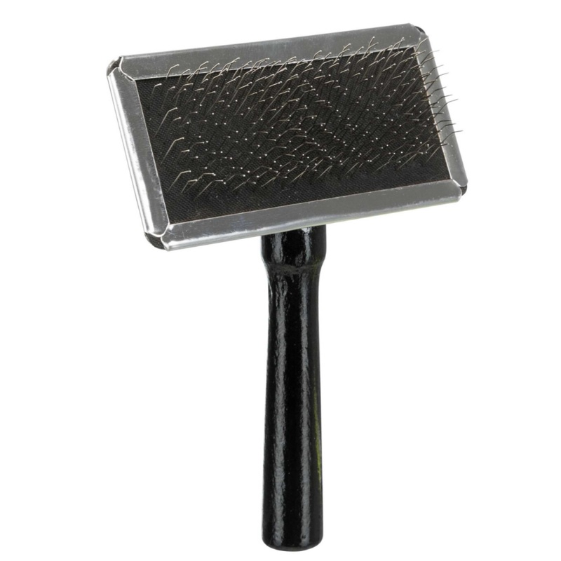 Trixie Dog Slicker Brush with Brush Cleaner