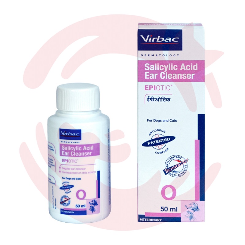 Virbac Epiotic Ear Cleanser for Dogs and Cats – 50 ml