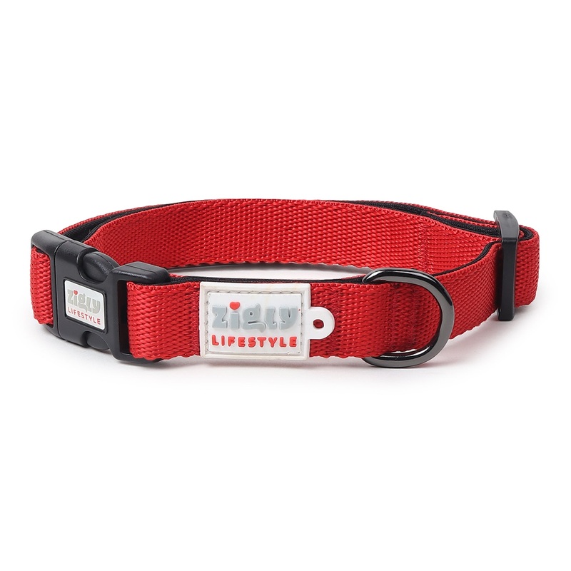 ZL Classic Padded Dog Collar  – Red