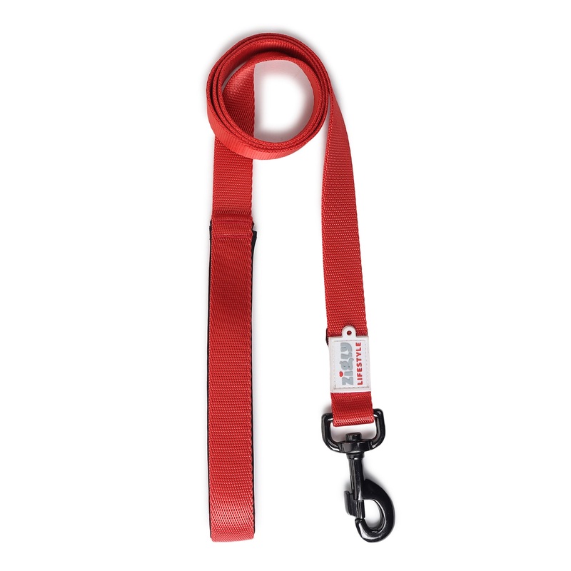 ZL Classic Padded Dog Leash – Red