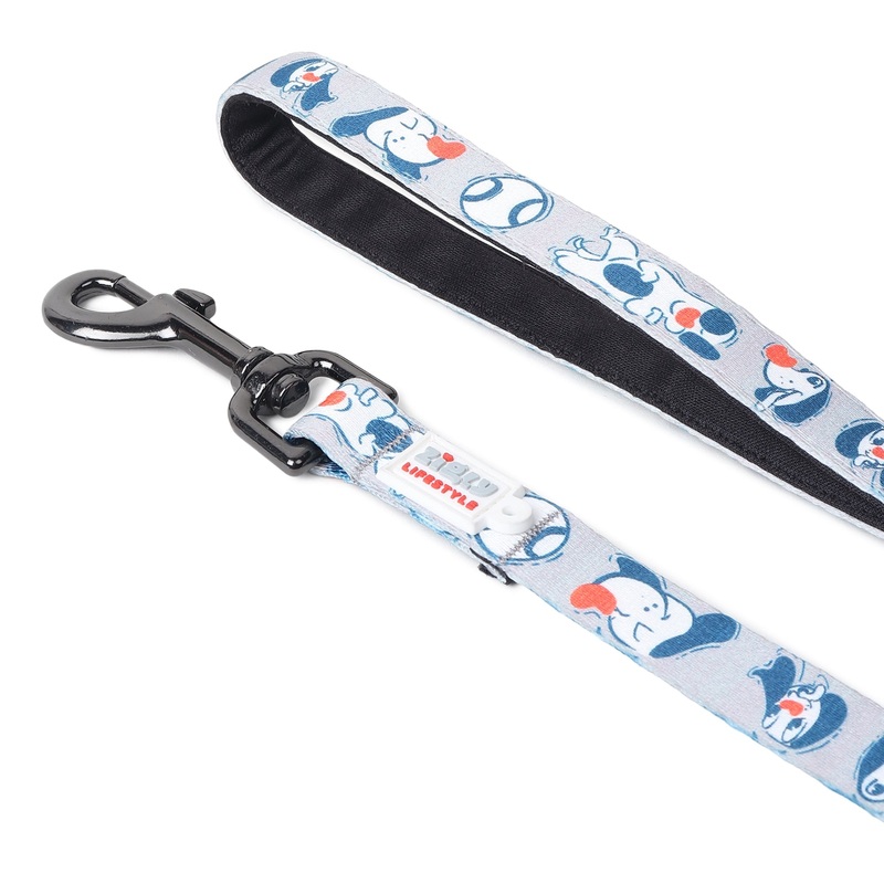 ZL Soft Padded Doodle Dog Leash – Grey
