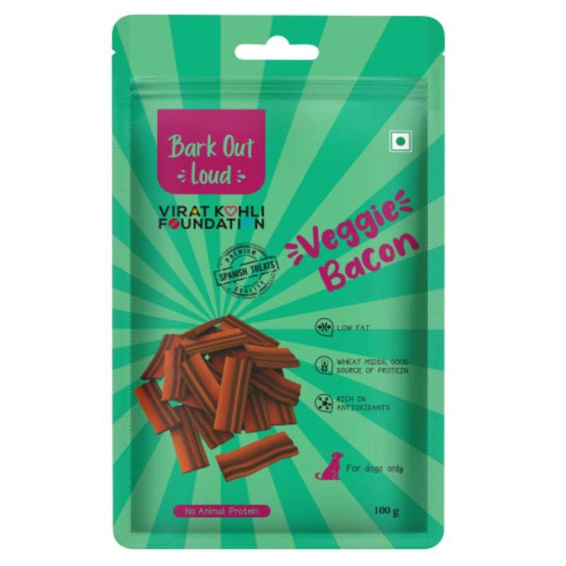 Bark Out Loud By Vivaldis Dog Treats – Veggie Bacon Treats (100g)