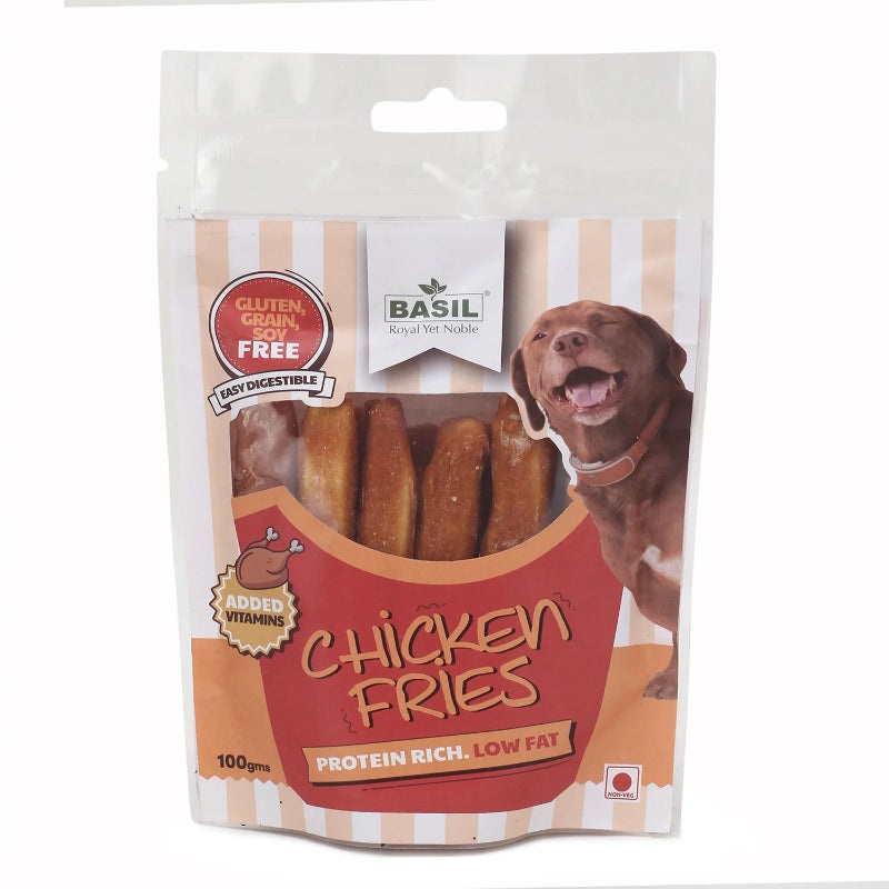 Basil Dog Treats – Chicken Fries (100g)