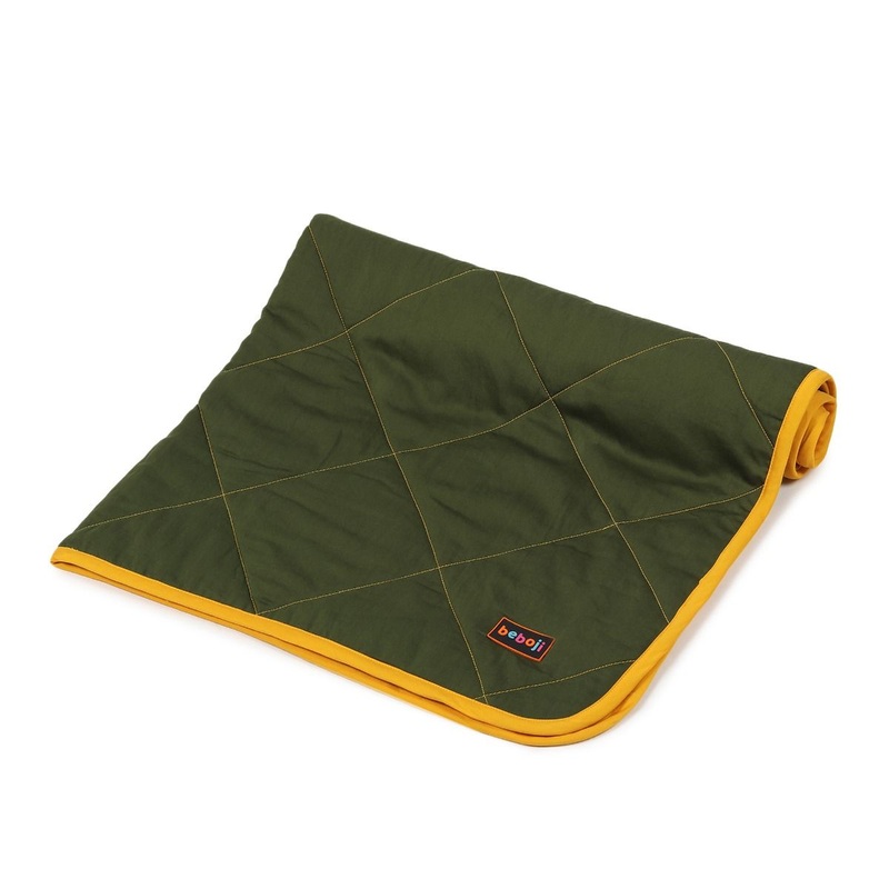 beboji Blanket for Dogs and Cats – Mustard/Green