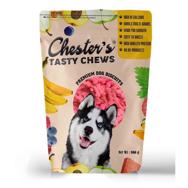 Chester Strawberry & Chicken Dog Biscuit – 900 gm – Pack of 3