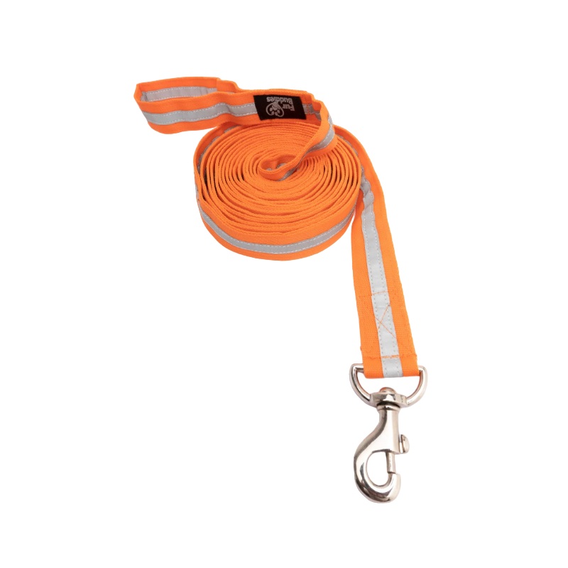 Furbuddies Leash For Dogs – Dual SIde Reflective Long Line – Orange Neon (20ft)