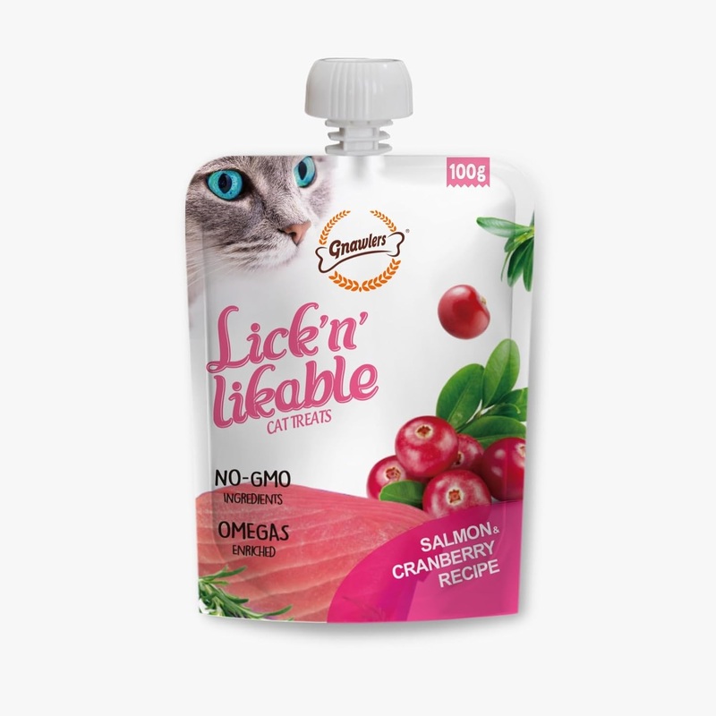 Gnawlers Lick n Lickables ( Salmon & Cranberry ) Recipe – 100g