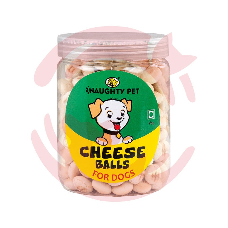 Naughty Pet Dog Treats – Cheese Balls Jar (Veg) (300g)