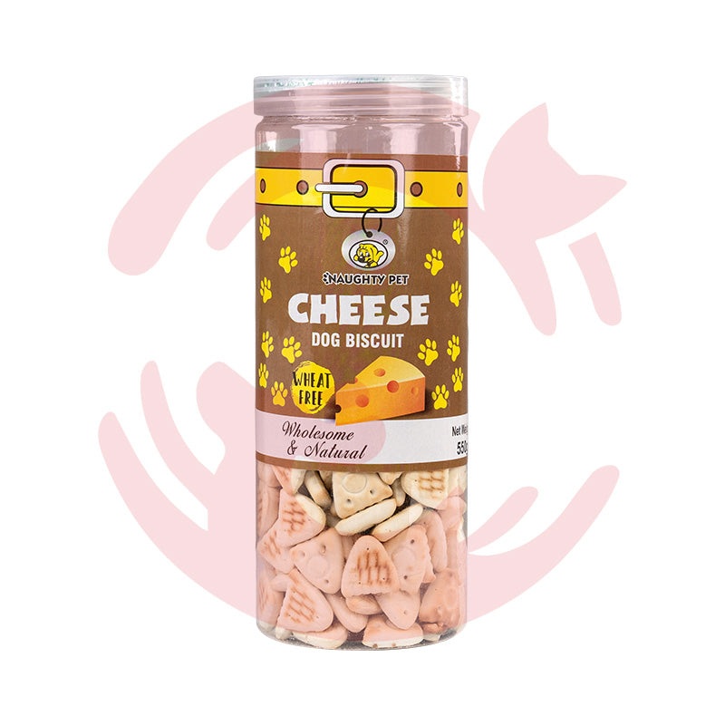 Naughty Pet Dog Treats – Cheese Biscuits Jar (Veg) (550g)