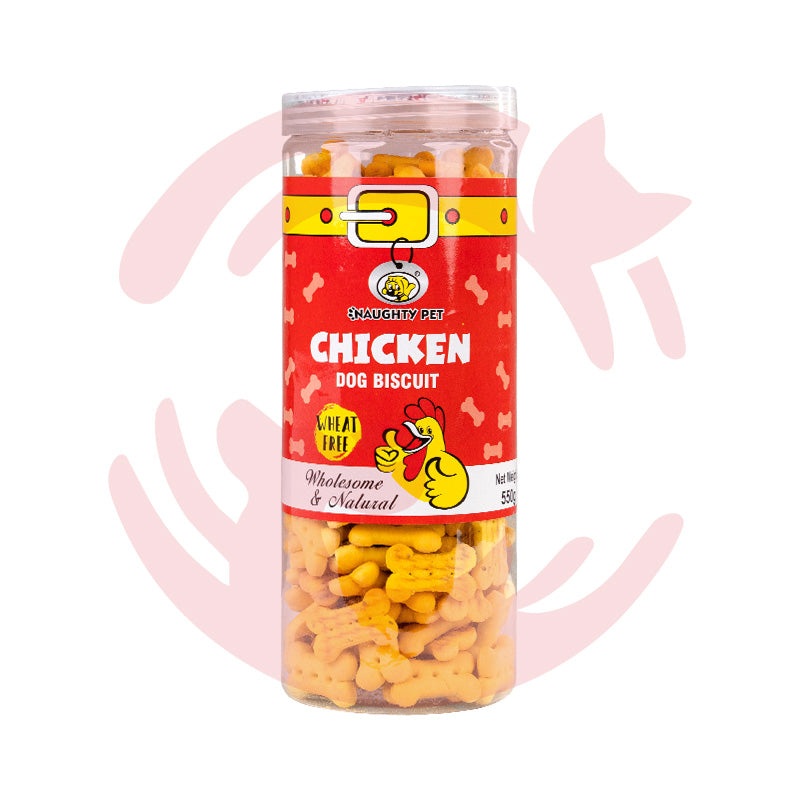 Naughty Pet Dog Treats – Chicken Biscuits Jar (Non-Veg) (550g)