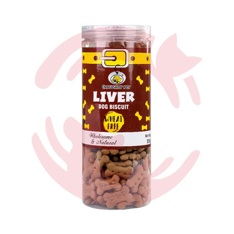 Naughty Pet Dog Treats – Chicken Liver Biscuits Jar (Non-Veg) (550g)