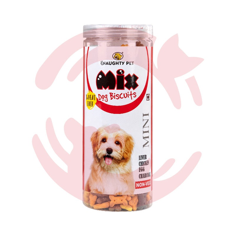Naughty Pet Dog Treats – Mix Biscuits in a Jar – Non-Veg (550g)