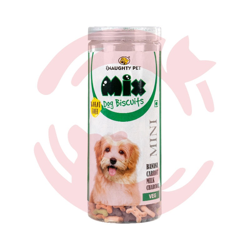 Naughty Pet Dog Treats – Mix Biscuits in a Jar – Veg (550g)