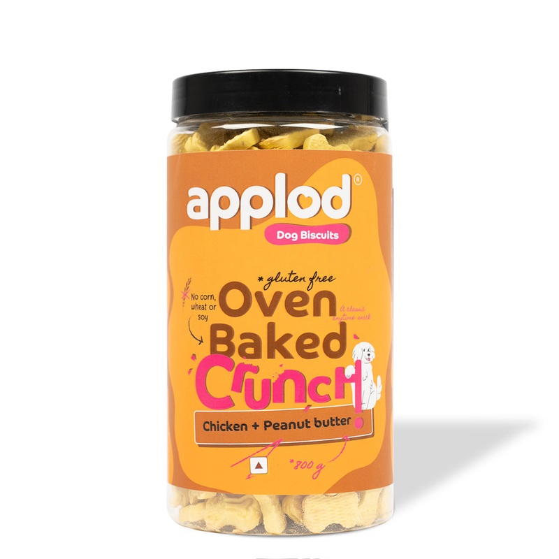 Applod Crunch-a-Licious Gluten Free Chicken and Peanut Butter Dog Biscuits –  800Gm