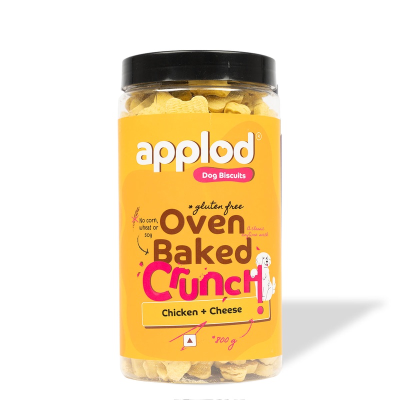 Applod Crunch-a-Licious Gluten Free Chicken & Cheese Dog Biscuits – 800 Gm