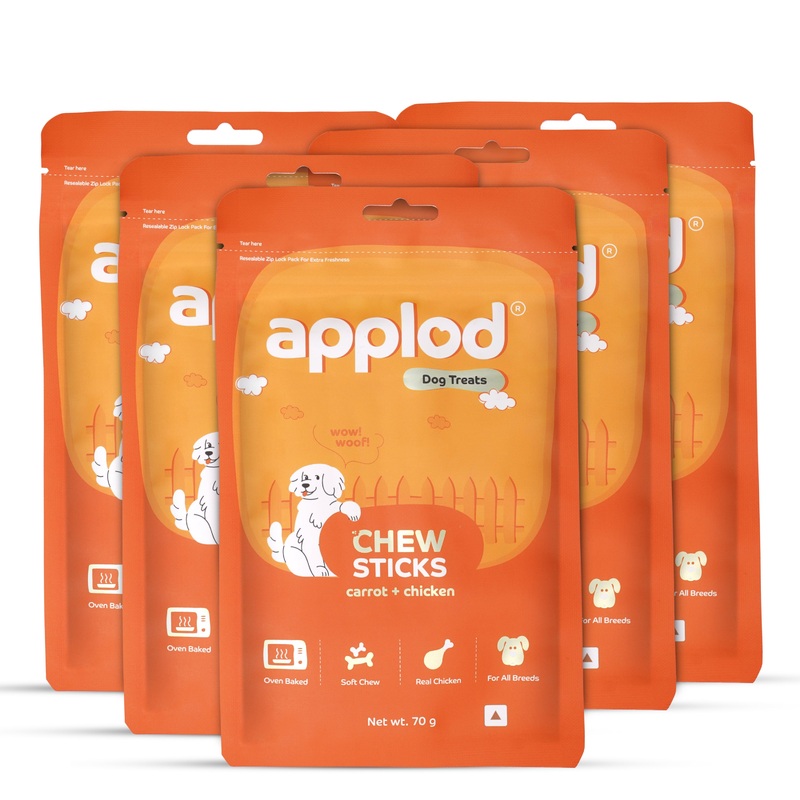 Applod Soft Carrot & Chicken Chew Sticks – 70 gm – Pack of 5