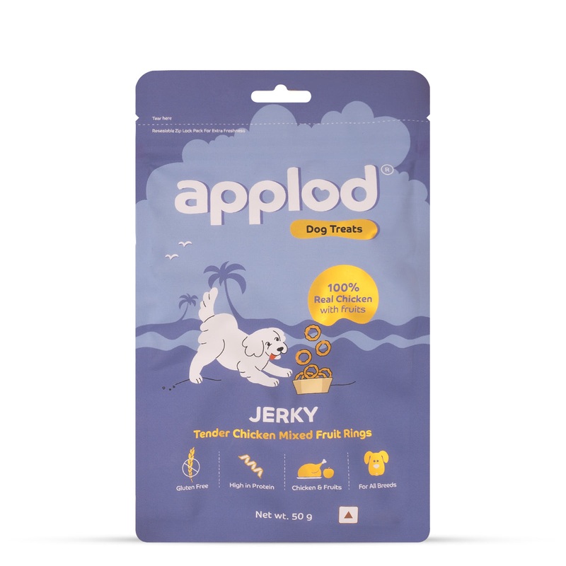 Applod Tender Chicken Jerky Mix Fruit Rings Dog Treat – 50gm