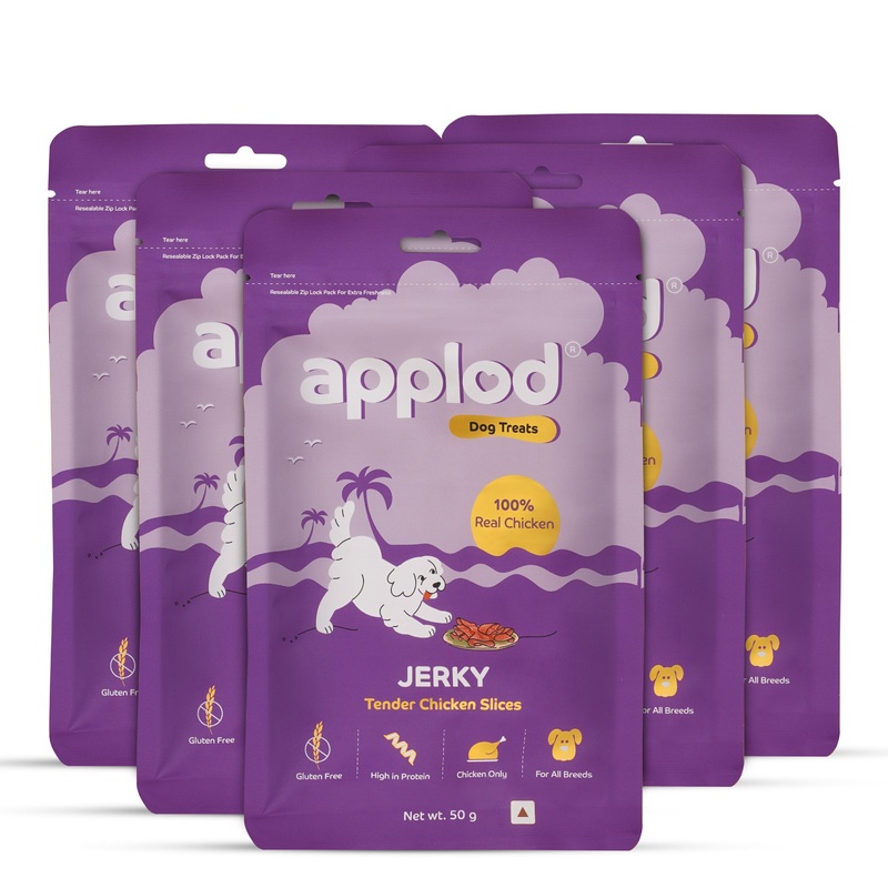 Applod Tender Chicken Jerky Slices  Dog Treat 50 Gm – Pack of 5
