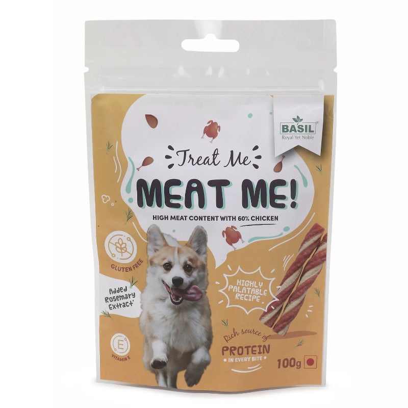 Basil Dog Treats – Meet Me Sticks (100g)