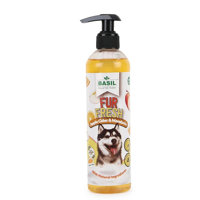 Basil Fur Fresh Deep Cleansing Vegan Shampoo For Dogs – Apple Cider & Mandarin (300 ml)
