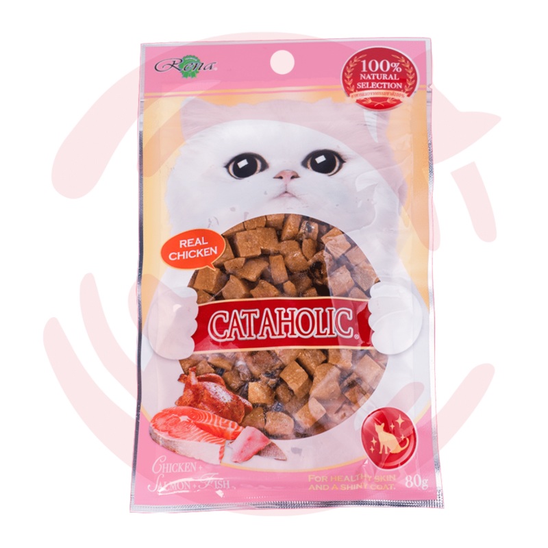 Cataholic Cat Treat – Neko Cat Chicken and Salmon Cube – 80g