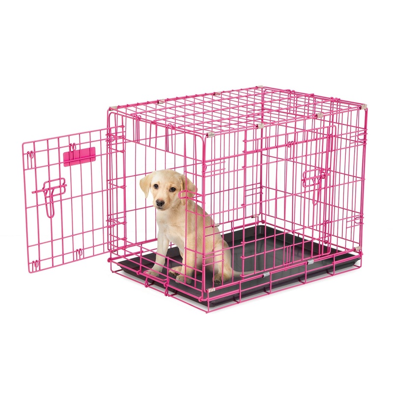 2 Door Wire Puppy Crate|PINK|BLUE|24″