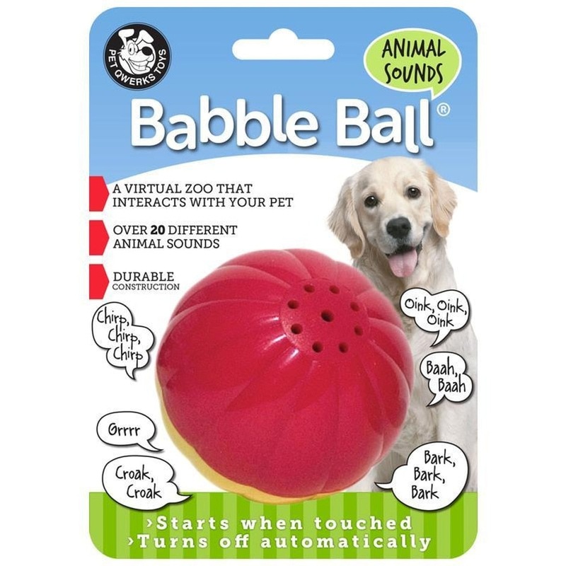 ANIMAL SOUNDS BABBLE BALL|LARGE|RED/YELLOW
