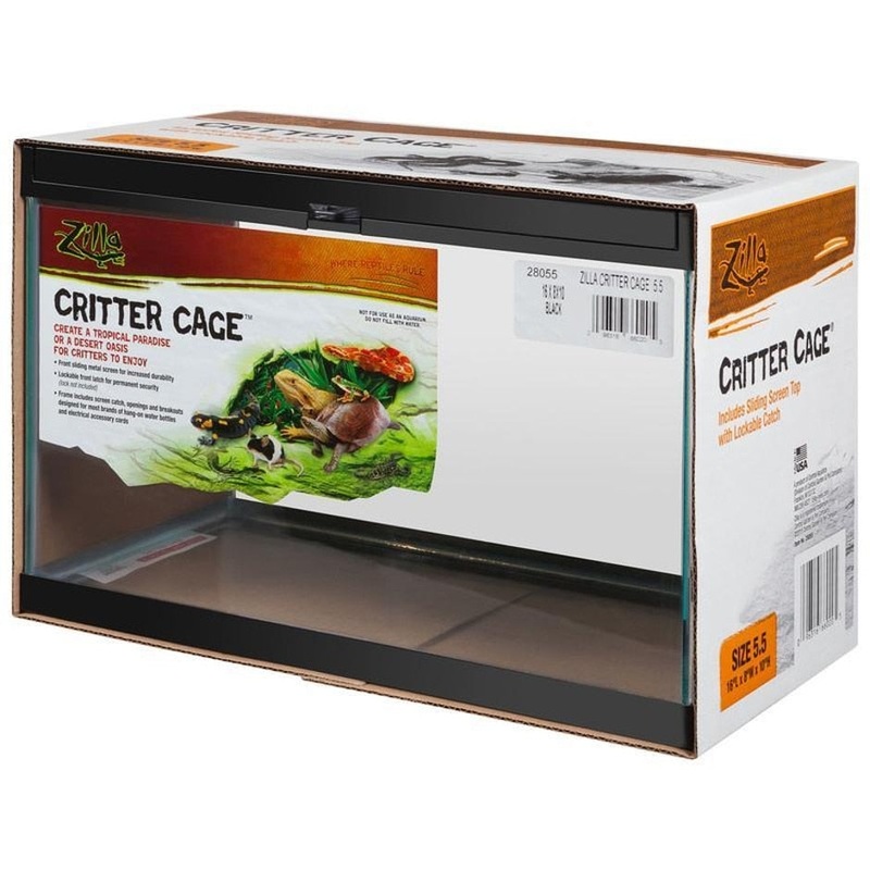 Zilla Critter Cage Enclosure|10 GAL-20X10X12 IN|30 GAL BREED-36X12X16 IN