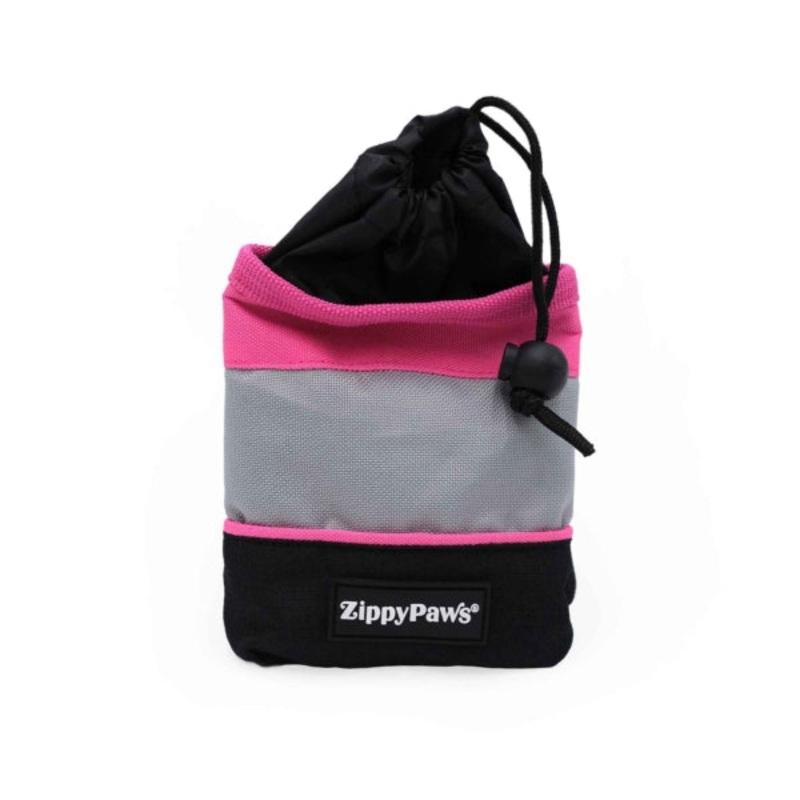 ZippyPaws Adventure Treat Bag|4″ x 4″ x 5″ Pink Trim