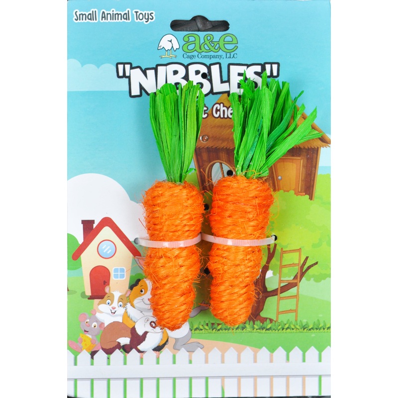 A & E Cage Loofah Carrots Small Animal Toy