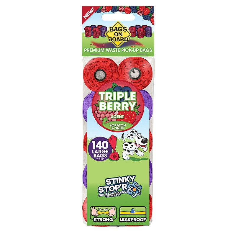 Bags on Board Triple Berry Scented Waste Pick-Up Bags