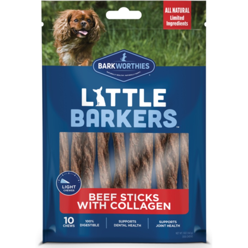 Barkworthies Little Barkers Beef Sticks with Collagen Dog Treats