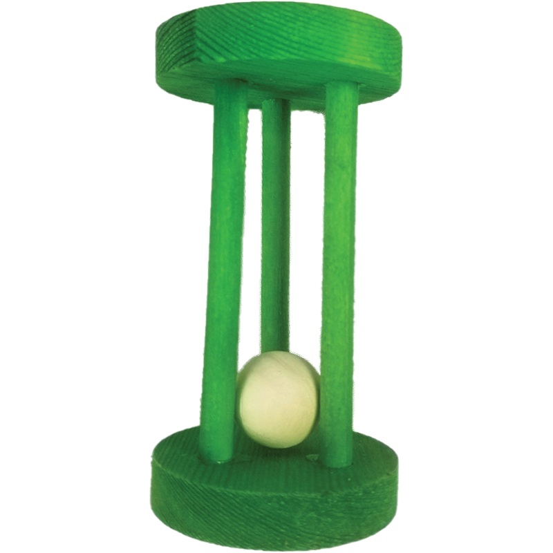 A&E Bird Cage Wooden Cylinder with Ball Chew Toy for Small Animal