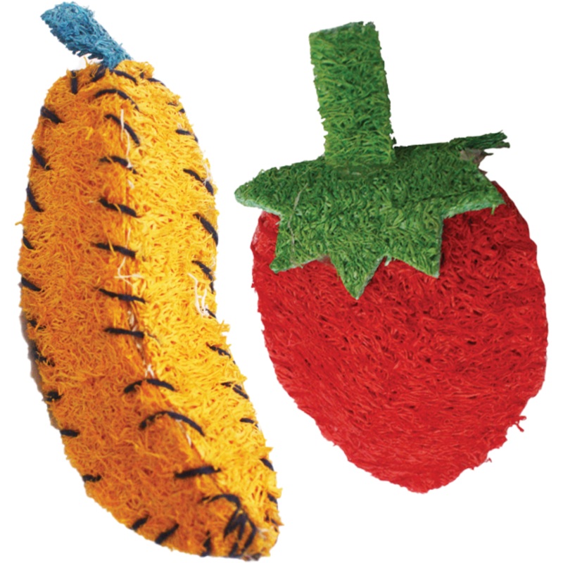 A&E Cage Company Nibbles Loofah Banana and Strawberry