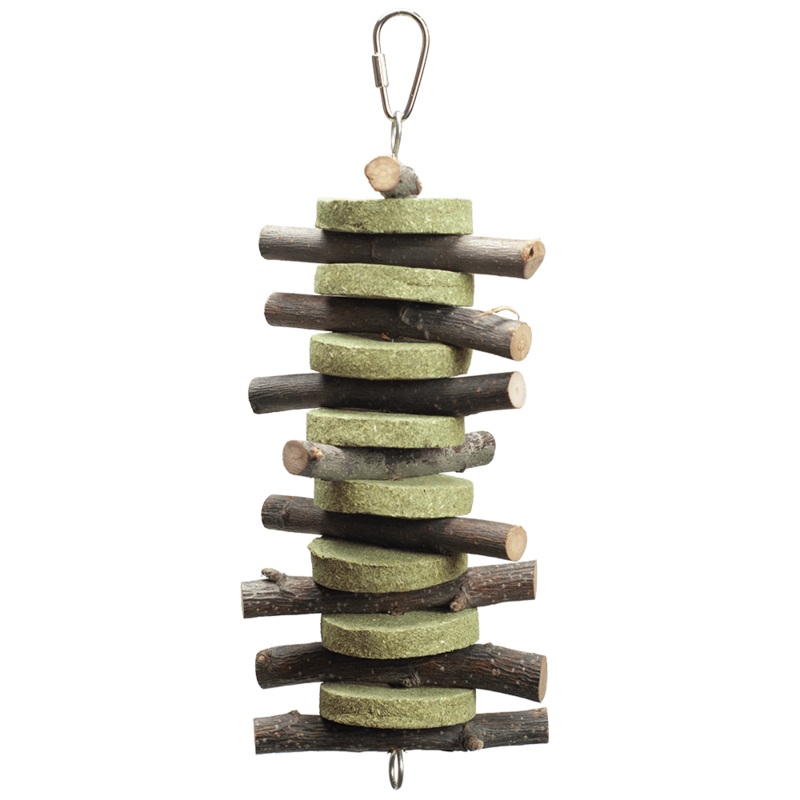 A & E Cages Nibbles Small Animal Natural Circle Hay Chew Stackers