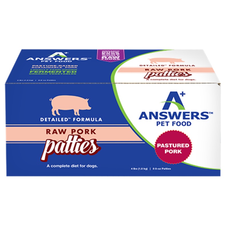 Answers Pet Food Detailed Pork Formula for Dogs – Patties