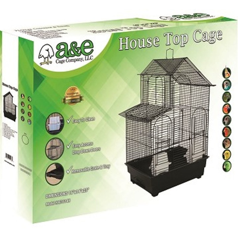 A&E House Top Bird Cage|18X18 IN in Retail Box