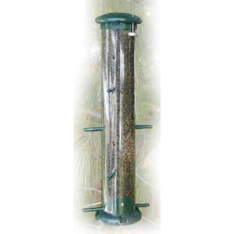 Audubon Green Plastic 8-Port Nyjer Thistle Finch Tube Feeder
